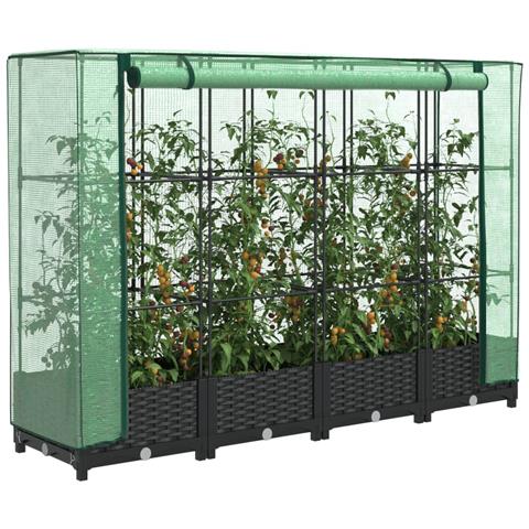 Letto Rialzato con Copertura Serra Effetto Rattan 160x40x123 cm - Foto 2