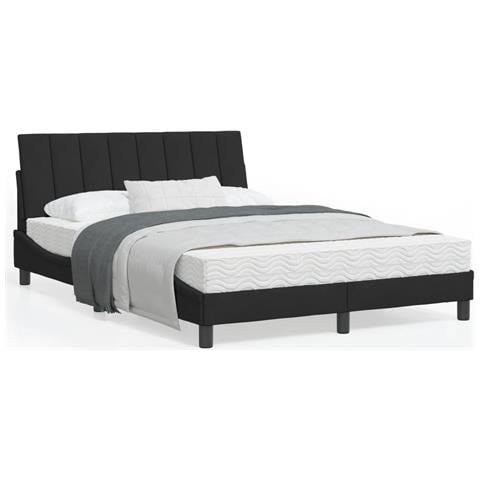 Letto con Materasso Nero 120x200 cm in Velluto - Foto 2