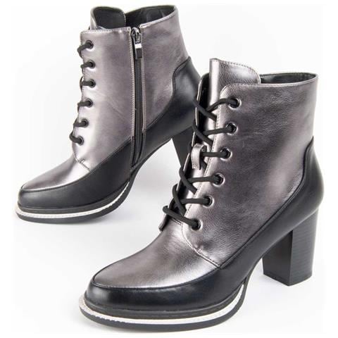 Stivale Con Tacco Vareli3 Grigio Grigio Materiale Sintetico E Tessile - Foto 1