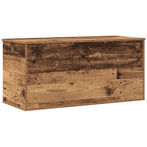 Scatola di Stoccaggio  con Coperchio in Legno Antico 100x42x46 cm in Legno Ingengnerizzato - Foto 1