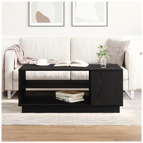 Tavolino da caffè in rovere nero 102x55x43 cm realizzato in legno ingegnerizzato - Foto 2