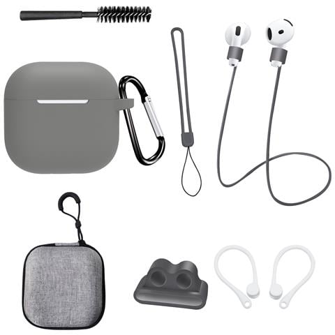 Set Di 8 Pezzi Per Airpods 4a Generazione In Grigio Scuro - Foto 1