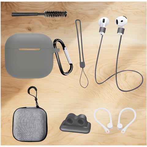 Set Di 8 Pezzi Per Airpods 4a Generazione In Grigio Scuro - Foto 2