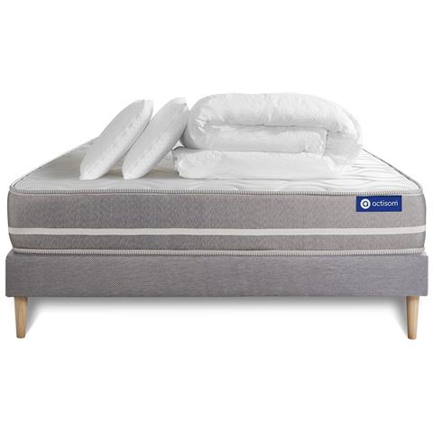 Pacchetto Letto Completo - Materasso 140x190cm + Box Spring Con Doghe (kit) + 2 Cuscini + Piumino - Actilatex Touch - Foto 7