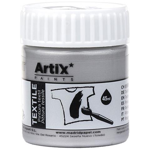 Confezione Da 6 Pz. Pittura Tessile Argento Metallizzato 45 Ml - Foto 2