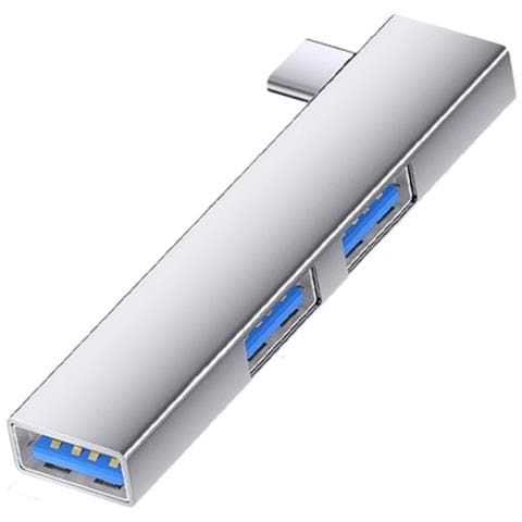 Adattatore Hub Usb-c A Doppio Usb 2.0 + Usb 3.0 In Alluminio Per Laptop E Dispositivi Compatibili Silver - Foto 1