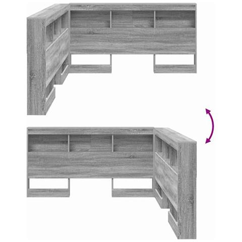 Testata contenitore Grigio sonoma 135 cm Legno multistrato - Foto 9