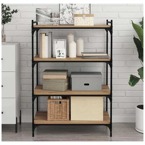 Scaffale 4 pcs Marrone 80 x 40 x 1.5 cm Legno multistrato - Foto 2