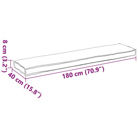 Cuscino per Pallet per Panchina Beige 180x40x8 cm Tessuto Oxford - Foto 9