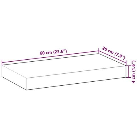 Mensole da Parete 4 pz 60x20x4 cm Legno Acacia Non Trattato - Foto 9