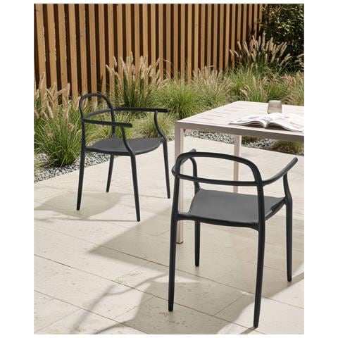 Set Di 2 Sedie Da Giardino Vidor Nero - Foto 1