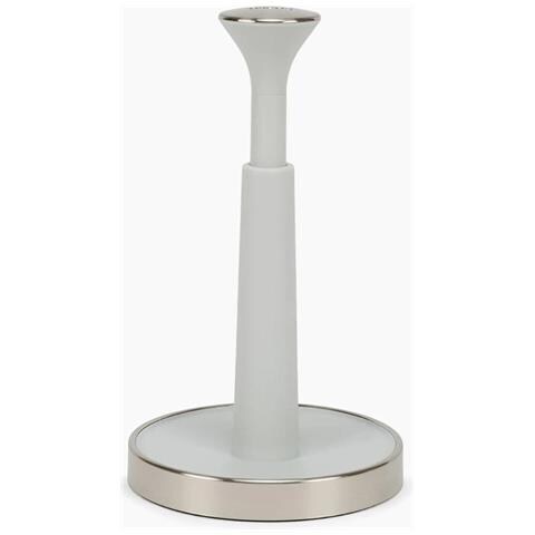 Portarotolo Da Cucina Push And Tear Modello Stone Distributore Di Carta Facile Da Usare Con Coperchio A Molla Base Antiscivolo Colore Grigio - Foto 1