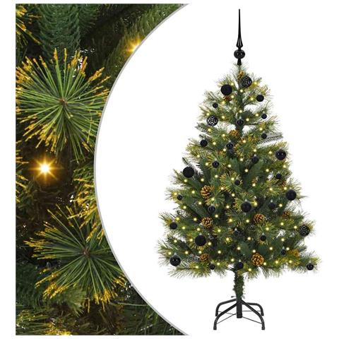 Albero di Natale artificiale pieghevole con coni Verde 150 cm - Foto 1