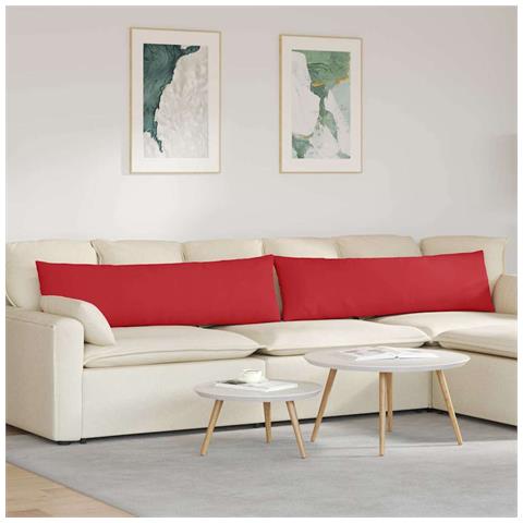 Cuscini da Divano 2 pcs Rosso 145 x 40 cm Tessuto - Foto 2