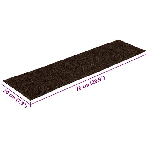 Tappetini per scale autoadesivi 30 pz 76x20 cm marrone rettangolari - Foto 8