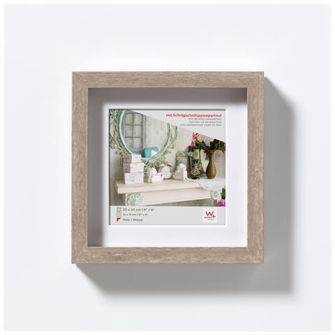 Stoccolma 3d Cornice In Legno 20x20 Grigio - Foto 1