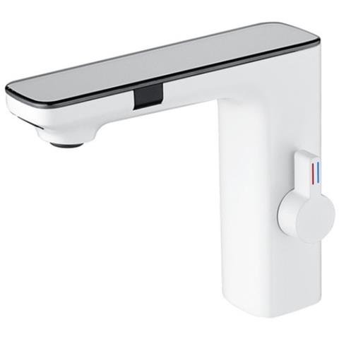 Rubinetto per lavabo da bagno, Blackswan, tipo M225, modello bianco, con display LCD e sensore, dimensioni 18 cm - Foto 1