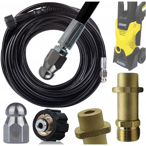 Tubo Alta Pressione 20m Con Ugello 3-getti - Compatibile Con Idropulitrice Kärcher K2-k7 | Filettatura M22 | Pressione Max 160 Bar - Foto 1