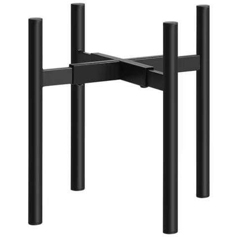 Supporto Decorativo Per Piante Con Tubo Rotondo In Metallo Nero - Porta Vasi Regolabile - Foto 1