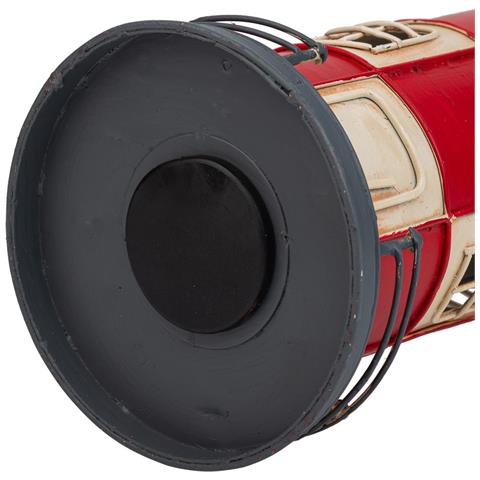 Faro Salvadanaio In Metallo Rosso 12x12x31h - Foto 8