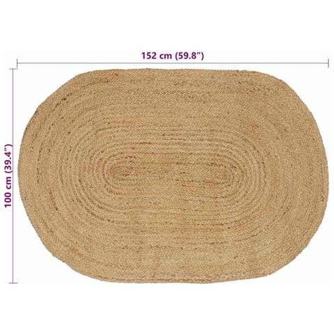 Tappeti per area Ovale Naturale 100 x 152 cm Juta - Foto 7