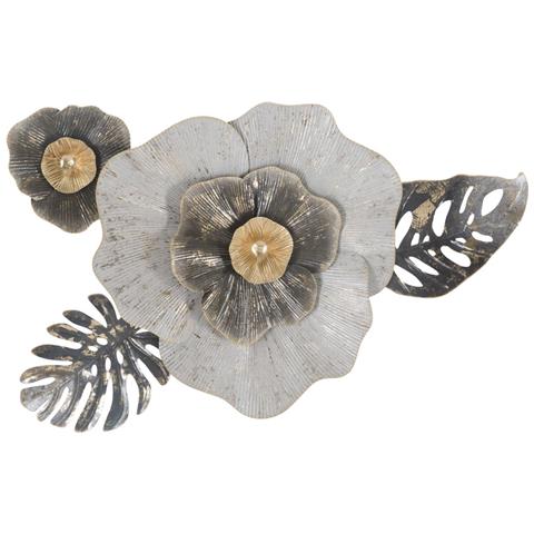 Decorazione In Metallo 3d Fiore 2-multicolore-metallo-74,9x7x47,6 Cm - Foto 1