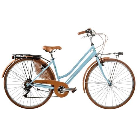 Bici Misura 28 Linea Retro Bicicletta Donna Retro6vd Con Cambio 6v Completa Di Accessori Con Luci A Led Finiture Marroni - 44 Panna Marrone - Foto 2