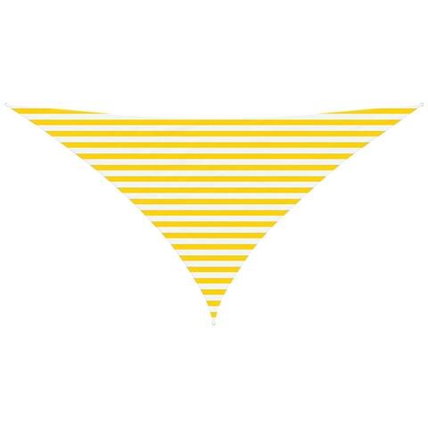 Vela da ombra solare Giallo e Bianco 3,5 x 3,5 x 4,9 m - Foto 1