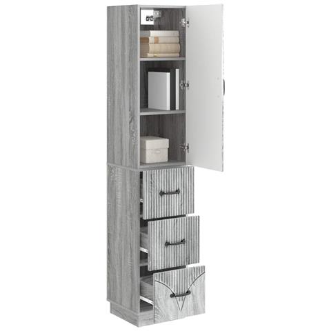 Set di armadi 2 pcs Sonoma grigio 33 x 34,5 x 87 cm - Foto 2