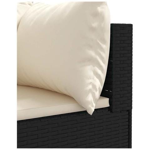 Set Salotto da Giardino con Cuscini 7pz Nero Polyrattan - Foto 9