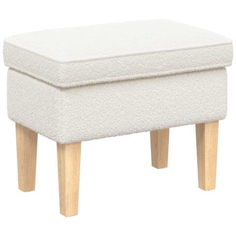 Poggiapiedi Crema 55 x 35 x 41 cm Bouclé - Foto 1