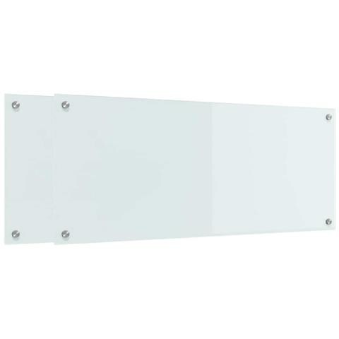 Schienale da cucina 2 pcs Bianco 100 x 40 cm vetro temperato - Foto 1