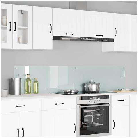 Schienale da cucina 2 pcs Bianco 100 x 40 cm vetro temperato - Foto 2