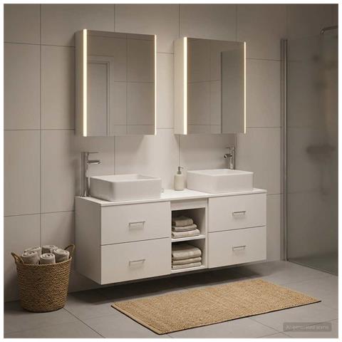 Set di mobili per il bagno 5 pcs Bianco - Foto 2