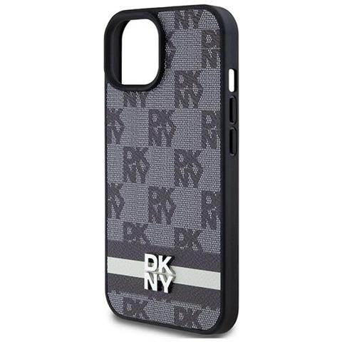 Custodia In Pelle A Quadri E Strisce Dkny Per Iphone 15/14/13"" - Nera - Foto 7