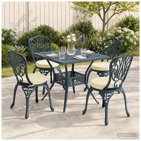 Cuscini per Sedia in 4 Pezzi SOEST 4 pz 100% Poliestere Crema - Foto 2
