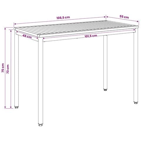 Tavolo da cena da giardino Naturale e Caffè 108,5 x 55 x 75 cm - Foto 9