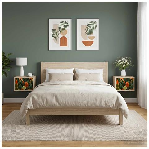 Mobiletto da comodino a parete ZAANDAM 2 pz Rovere Sonoma - Foto 2