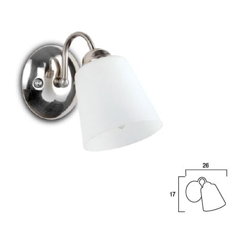 I-1162 / AP NIK - Applique nickel con braccio dalla linea morbida 40 watt E14 - Foto 2
