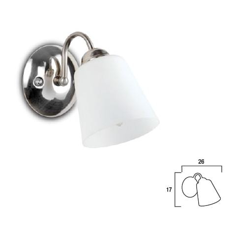 I-1162 / AP NIK - Applique nickel con braccio dalla linea morbida 40 watt E14 - Foto 1