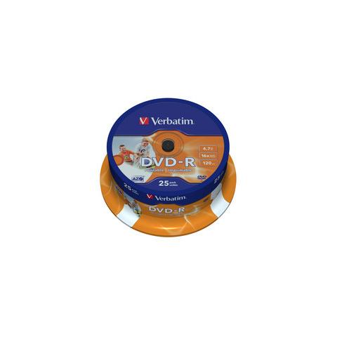 DVD-R 16x Advanced AZO 4.7GB Wide Printable Spindle 25 pz. - Foto 1