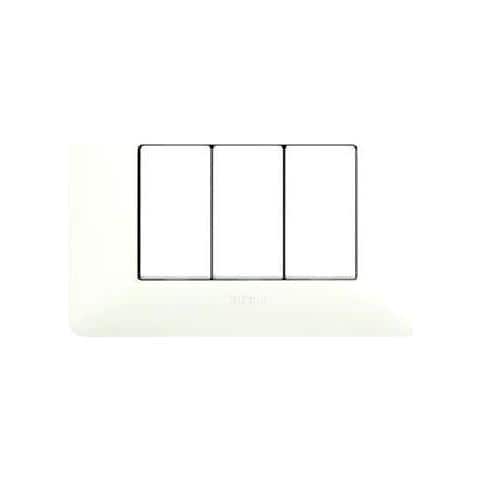 Placca 3 Posti Matix, Tecnopolimero, 120xh. 84 Mm Bianco - Foto 2