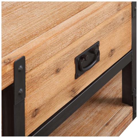 Mobile Porta Tv In Legno Massello Di Acacia 140x40x45 Cm - Foto 5
