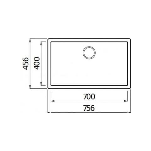 Lavello incasso /sottotop keratek plus 1 vasca 76 x 46 Colore Nero - Foto 2