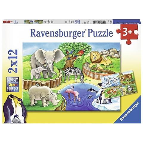 Puzzle 2x12 P Animali Dello Zoo - Foto 2