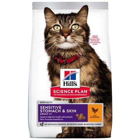 Hill's Gatti Mangime Alimento Per Gatti Adulti Adulti Sensitive Skin 1,5 Kg - Foto 1