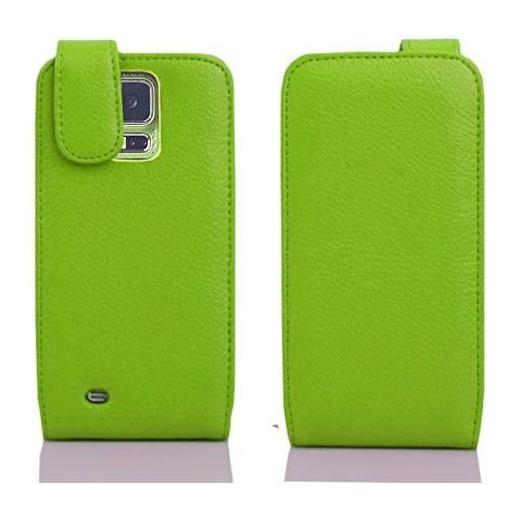 Custodia Compatibile Con Samsung Galaxy S5 Mini / S5 Mini Duos In Verde Limone - Coperchio Protettivo In Design Flip Realizzato In Similpelle Testurizzata - Foto 2