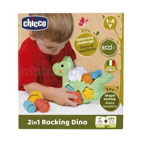 Chicco Chicco Gioco Rocking Dino 2-in-1 ECO+ Gioco Impilabile e Forme Incastri a Forma 