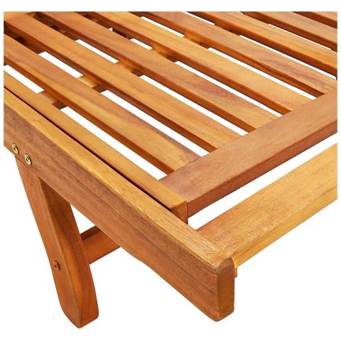 Sdraio 2 pz con Cuscini in Legno Massello di Acacia - Foto 10