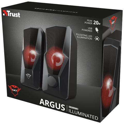 Set di Altoparlanti 2.0 GXT 610 ARGUS con Illuminazione LED a Luce Pulsante Rossa Potenza 10 Watt RMS Colore Nero - Foto 7
